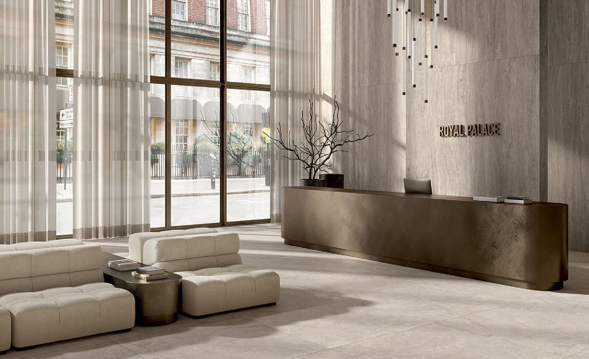 Royal Travertino Navona Cross 80x80 Nat.Gat.1