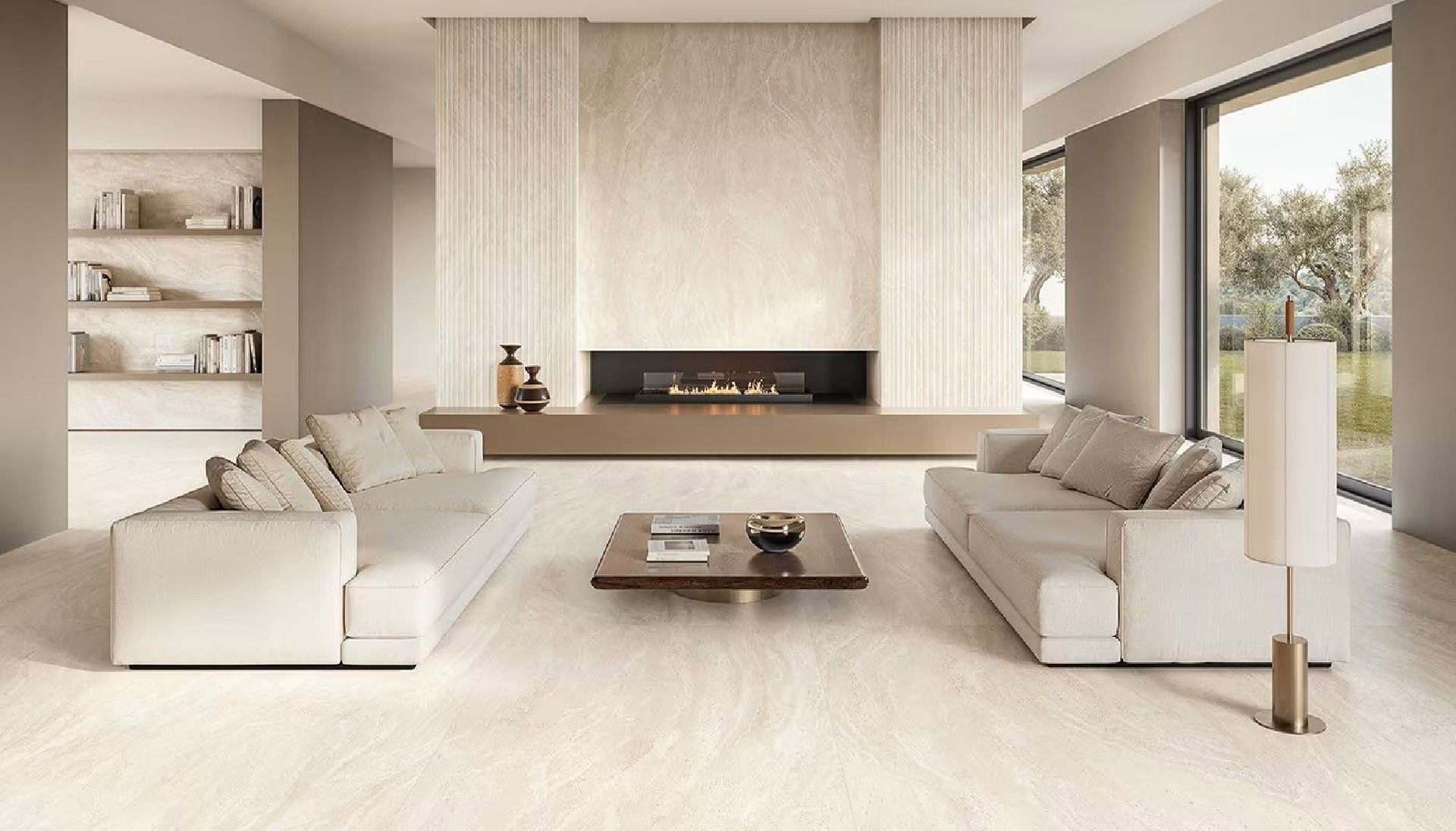Dual Travertine Poro Chiuso White 60x120 Silk Gat.1