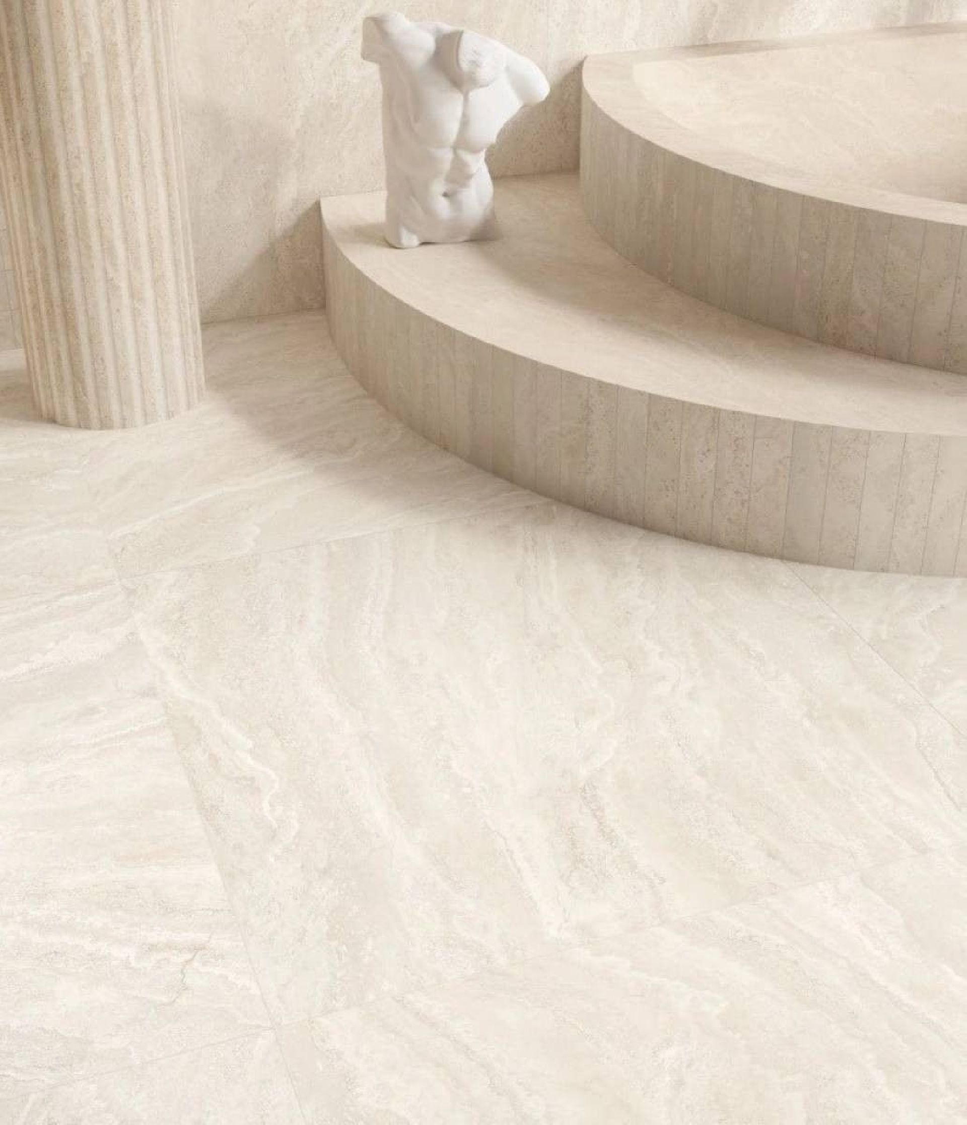 Dual Travertine Poro Chiuso White 60x120 Silk Gat.1